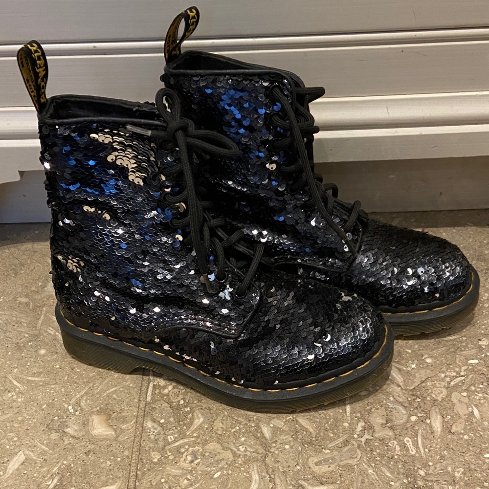 Sequinned Doc Martens